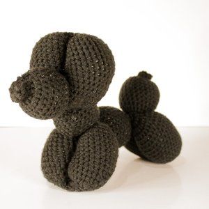 Amigurumi Crochet Balloon Dog Plushie Black